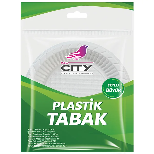NEW CİTY PLASTİK TABAK BÜYÜK 10 LU